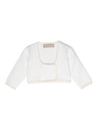 Cardigan doppiopetto per neonata La Stupenderia bianco con scollo quadrato WBSC60 800 LA STUPENDERIA 