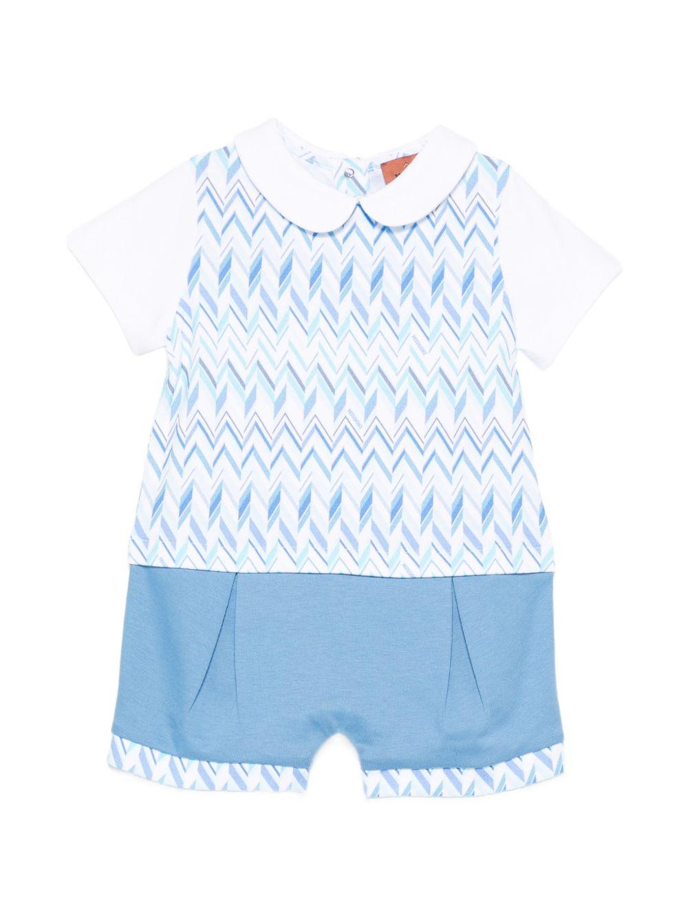 Tutina per neonato Missoni Kids azzurra con design a chevron MYA501 Z3674 600AZ MISSONI KIDS 