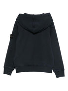 Felpa per bambino Stone Island Junior blu con patch bussola K2S166100017S0045 V0120 STONE ISLAND JUNIOR 