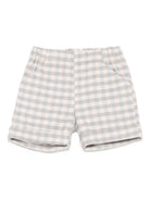 Shorts per neonato La Stupenderia beige con motivo a quadri 1TCBR21 Y21 LA STUPENDERIA 