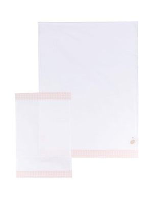 Il Gufo white baby bed sheets with finished hem