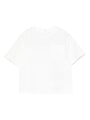 Emporio Armani Kids white round-neck T-shirt for newborns