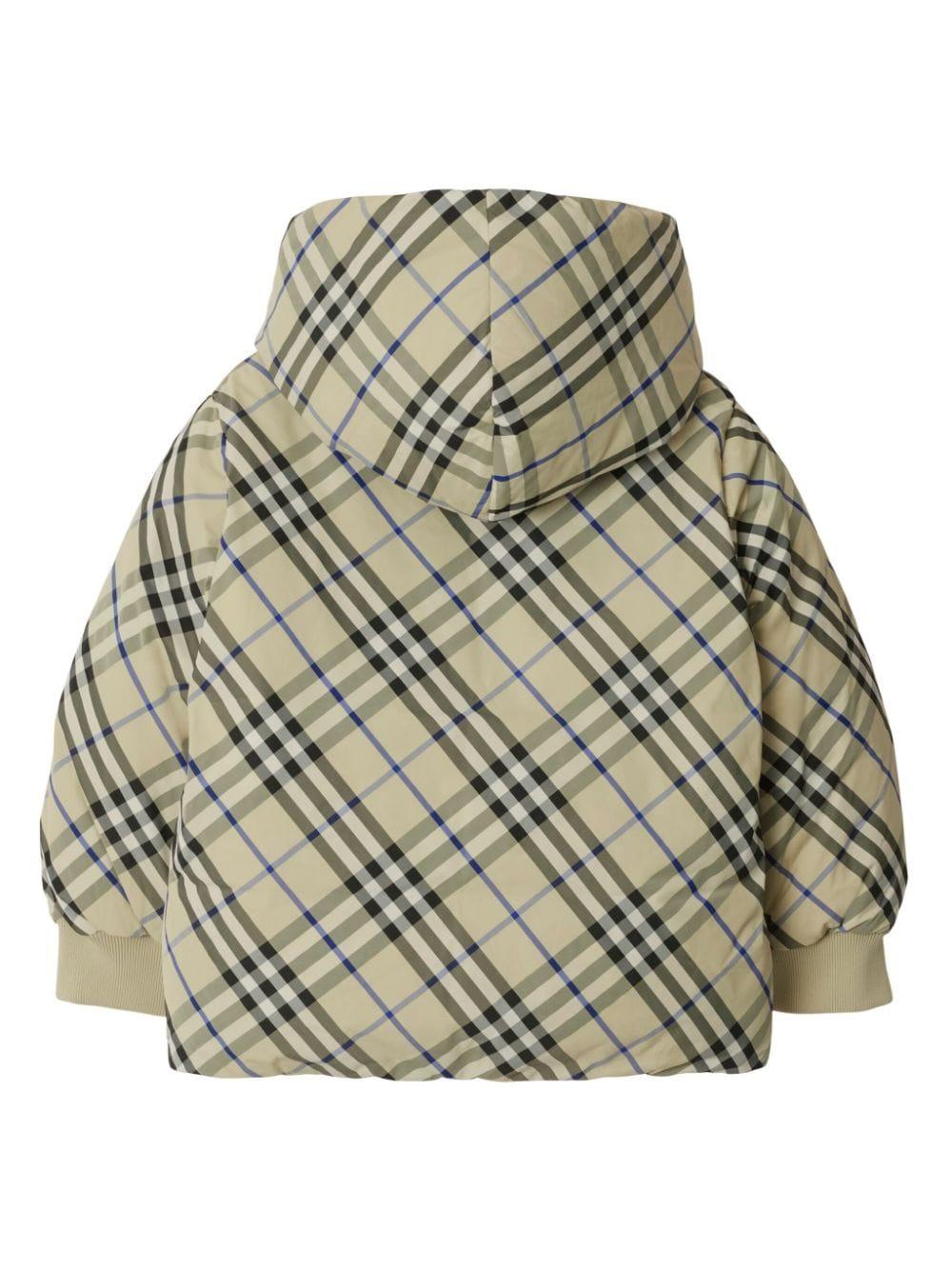 Piumino reversibile a quadri per bambino Burberry Kids beige con design imbottito 8088519 B9629 BURBERRY KIDS 
