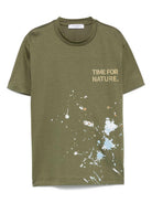 T-shirt per bambino Paolo Pecora Kids verde con stampa grafica PP4071 OLIVA PAOLO PECORA KIDS 