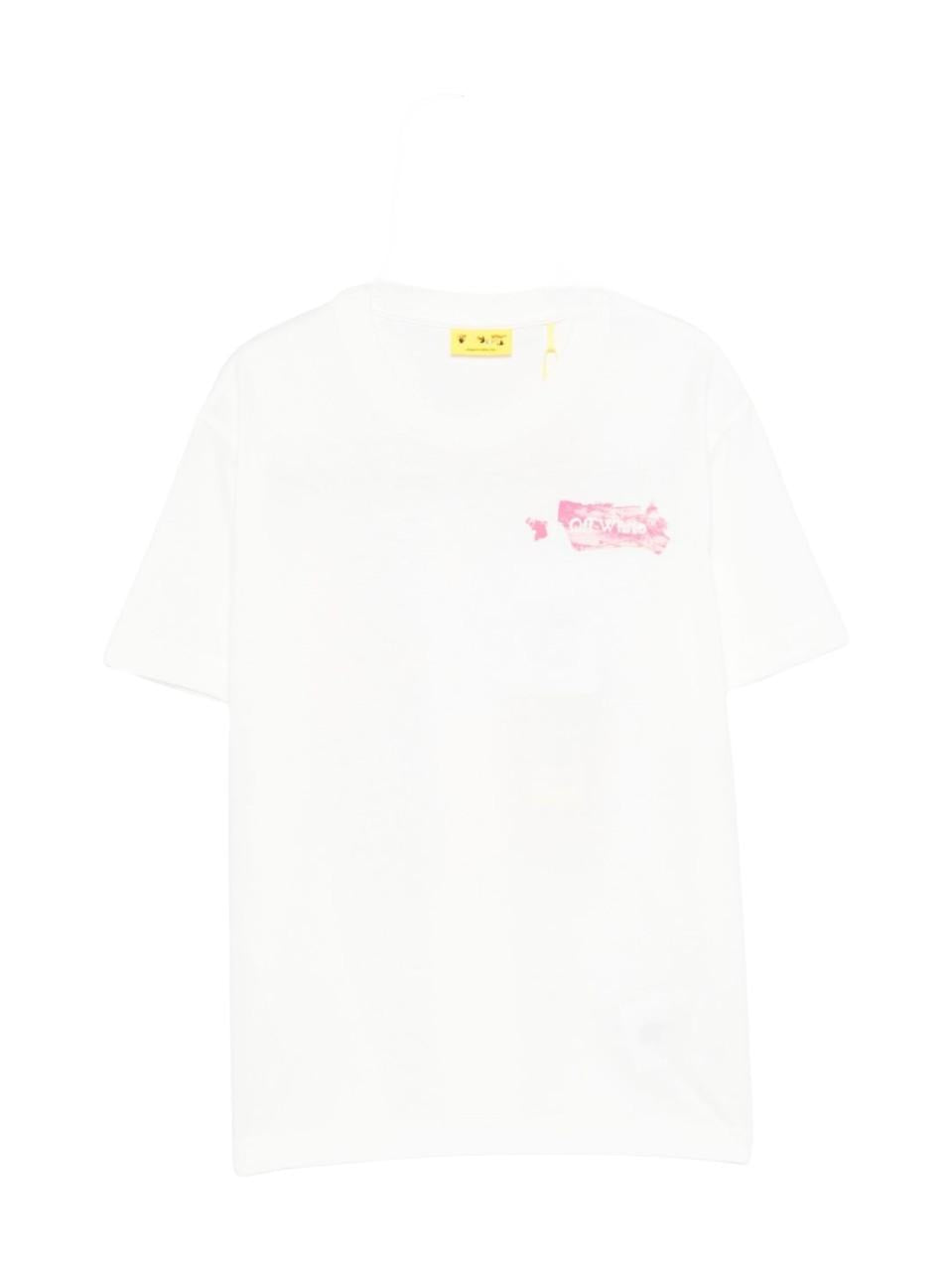 T-shirt per bambina Off-White Kids bianco con logo OGAA001F25JER006 0132 OFF WHITE KIDS 