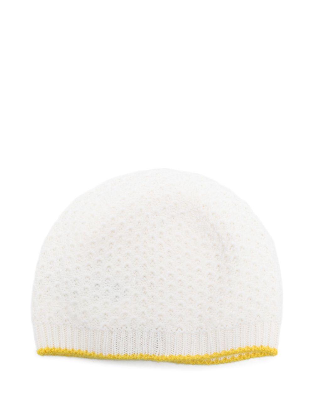 Berretto per neonati Gensami Kids bianco con finiture testurizzate CAP-APE-WE OFF WHITE GENSAMI 