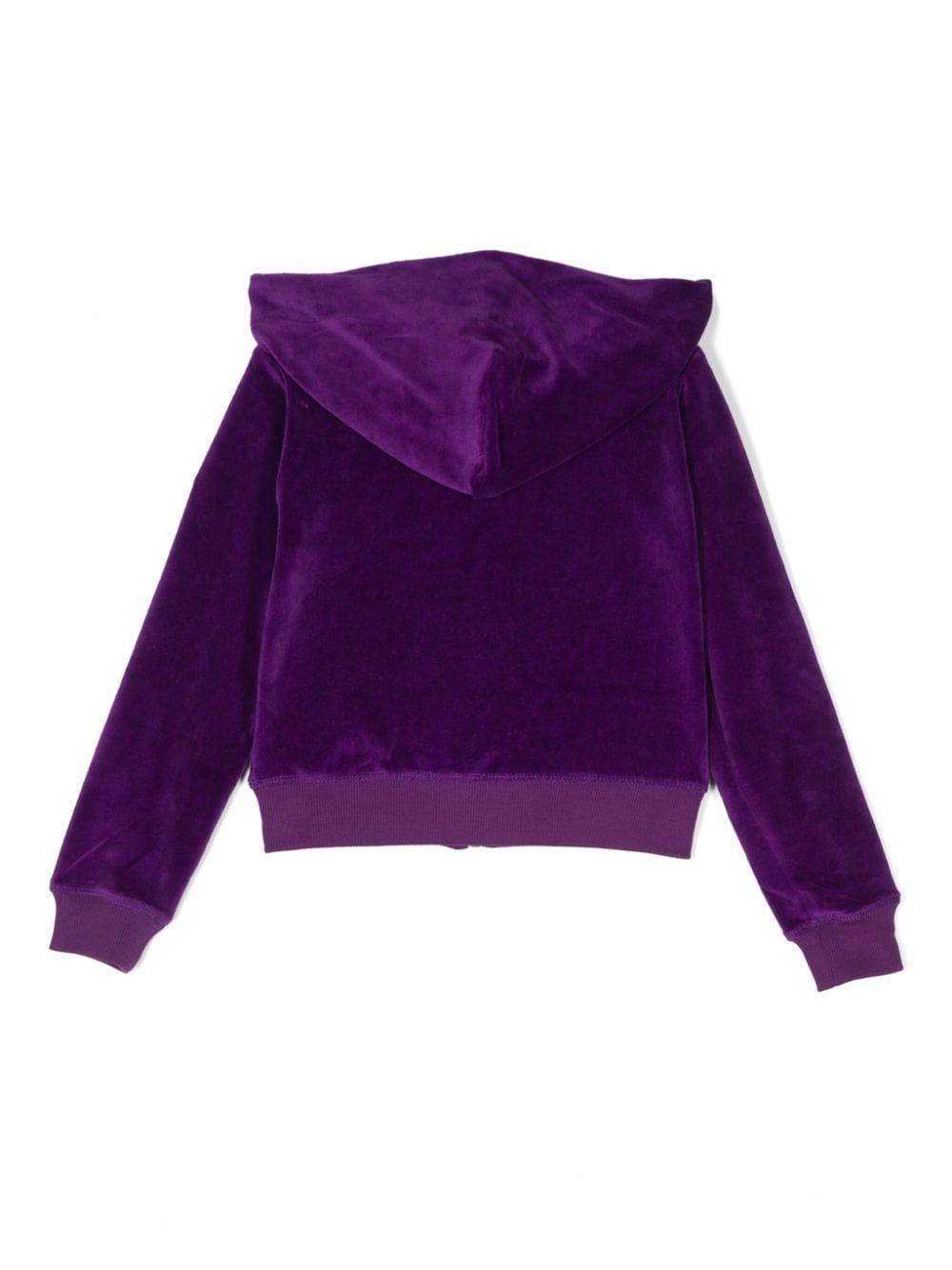 Felpa con cappuccio per bambina Molo viola con logo laterale 2W24J301 8967 MOLO 