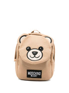 Zaino per bambini Moschino Kids marrone chiaro con applicazione orsetto MUX05QLCA26 20351 MOSCHINO KIDS 