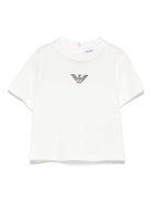 T-shirt per neonato Emporio Armani Kids bianca con logo aquila sul davanti EB000419 AF15013 M0134 EMPORIO ARMANI KIDS 