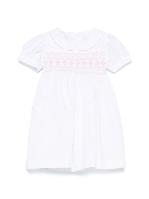 Mariella Ferrari white baby girl dress with smocked insert