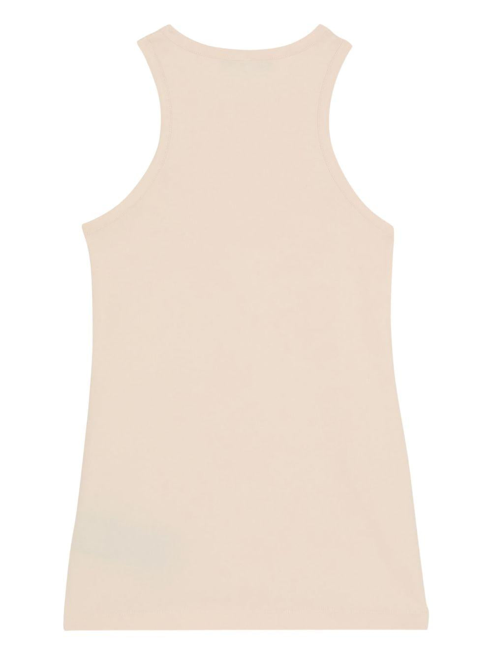 T-shirt per bambina Balmain Kids beige con logo stampato sul davanti BY8A12 Z3277 107BC BALMAIN KIDS 