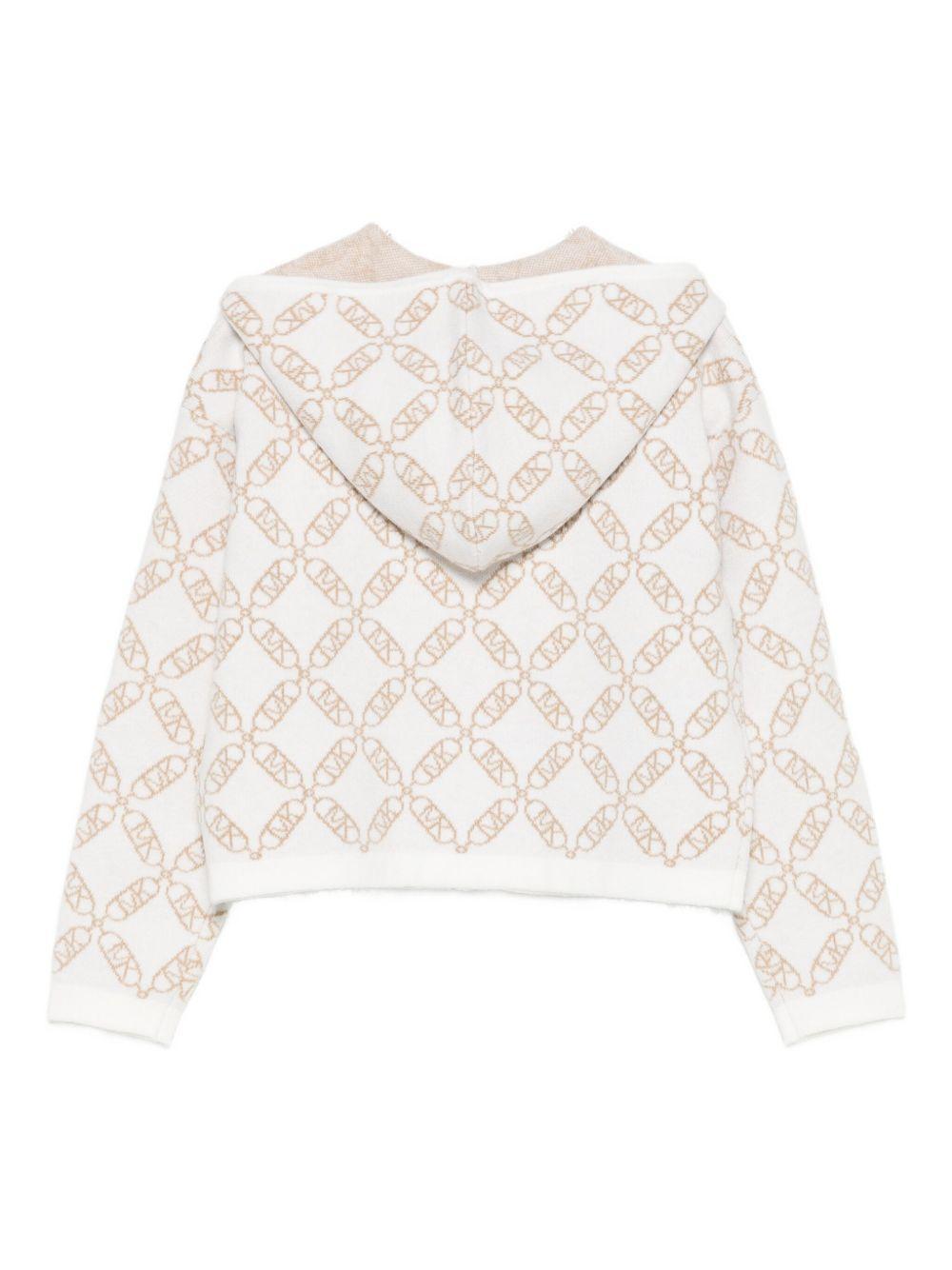 Felpa per bambina Michael Kors Kids bianco con motivo monogramma R30470 N52 MICHAEL KORS KIDS 