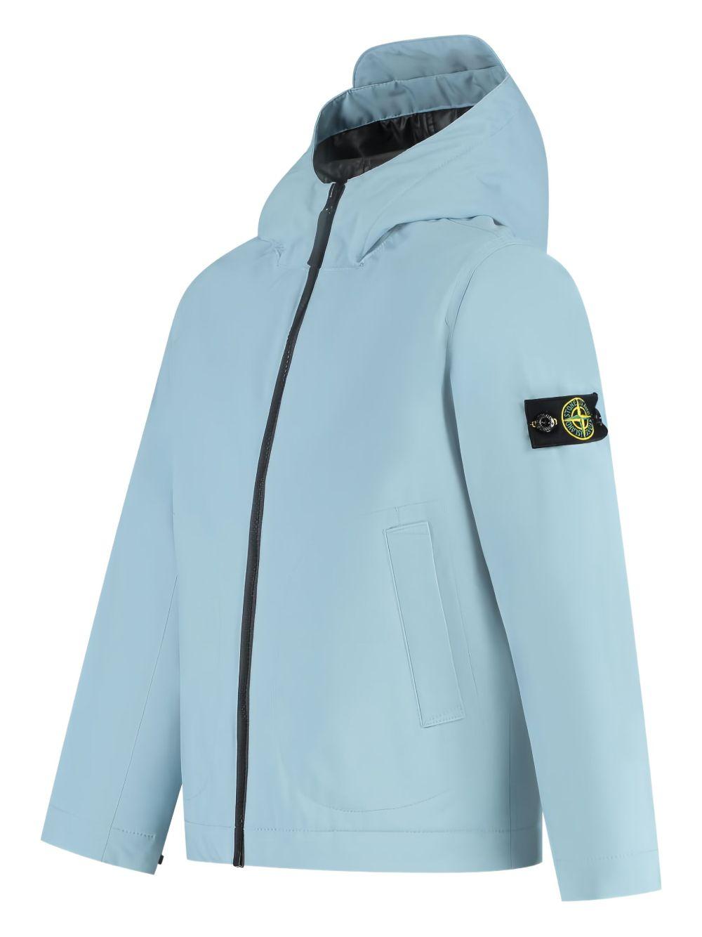 Parka per bambino Stone Island Junior azzurro con cappuccio K2S164100001S0A27 V004A STONE ISLAND JUNIOR 
