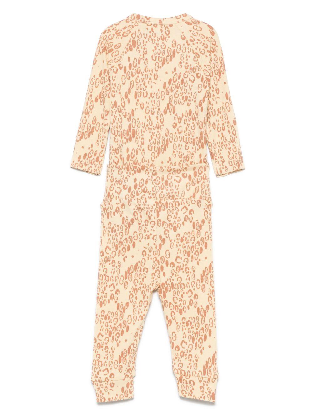 Tutina per neonata Mini Rodini beige con stampa animalier 1100029613 BEIGE MINI RODINI 