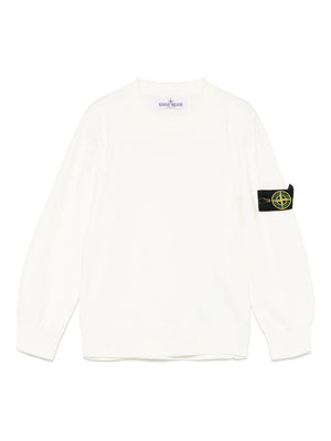 Felpa con applicazione Compass per bambino Stone Island Junior con girocollo