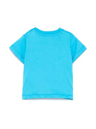 T-shirt per neonato Moschino Kids azzurro con motivo Teddy Bear MUM04DLAA24 41047 MOSCHINO KIDS 