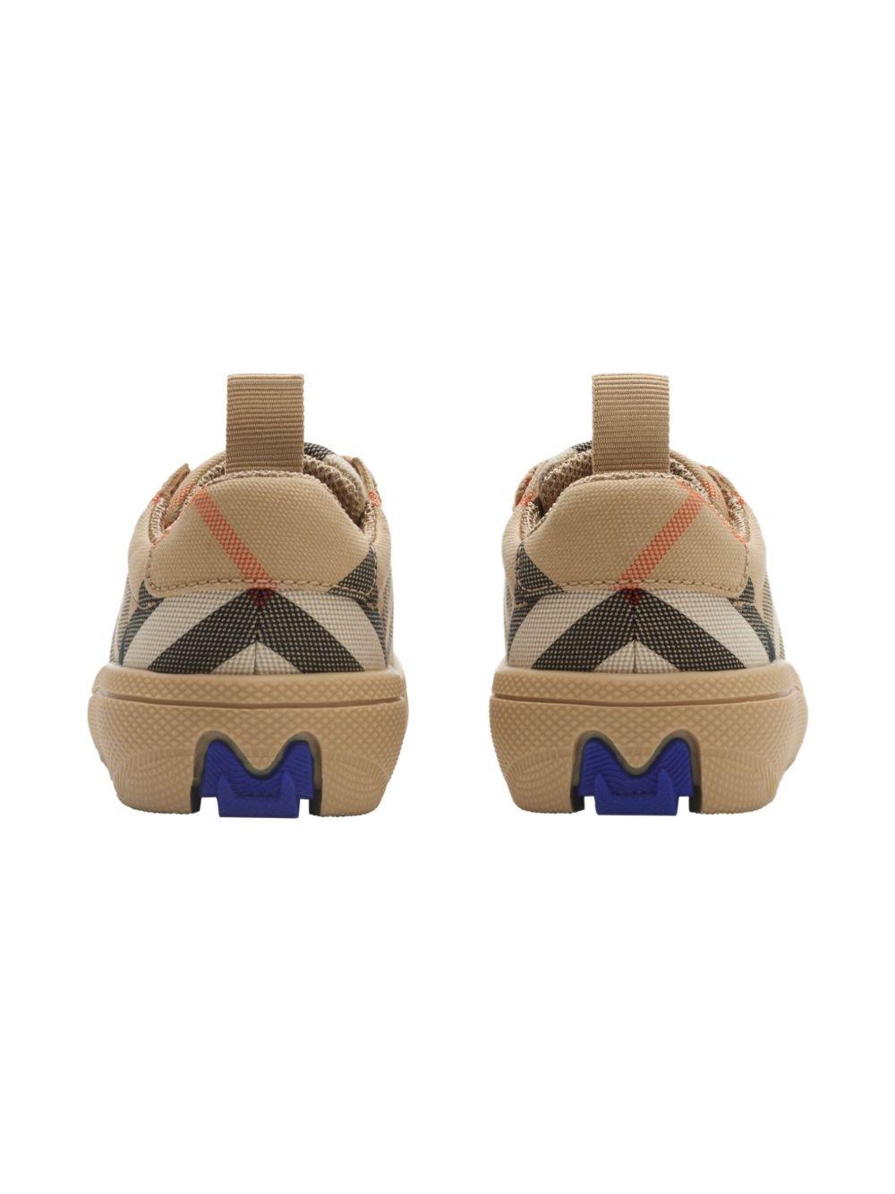 Sneakers per bambino Burberry Kids beige con fantasia tartan e caviglia imbottita 8105751 B9368 BURBERRY KIDS 
