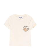 T-shirt per neonati Moschino Kids beige con Teddy sul davanti MUM04SLAA03 20404 MOSCHINO KIDS 