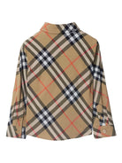 Camicia in cotone a quadri per neonato Burberry Kids beige con orlo dritto 8089804 B9368 BURBERRY KIDS 