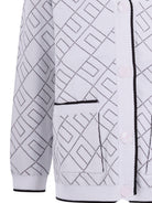 Cardigan per bambina Elisabetta Franchi La Mia Bambina bianco con motivo logo all-over EFMA182CFL229 D759 ElISABETTA FRANCHI 