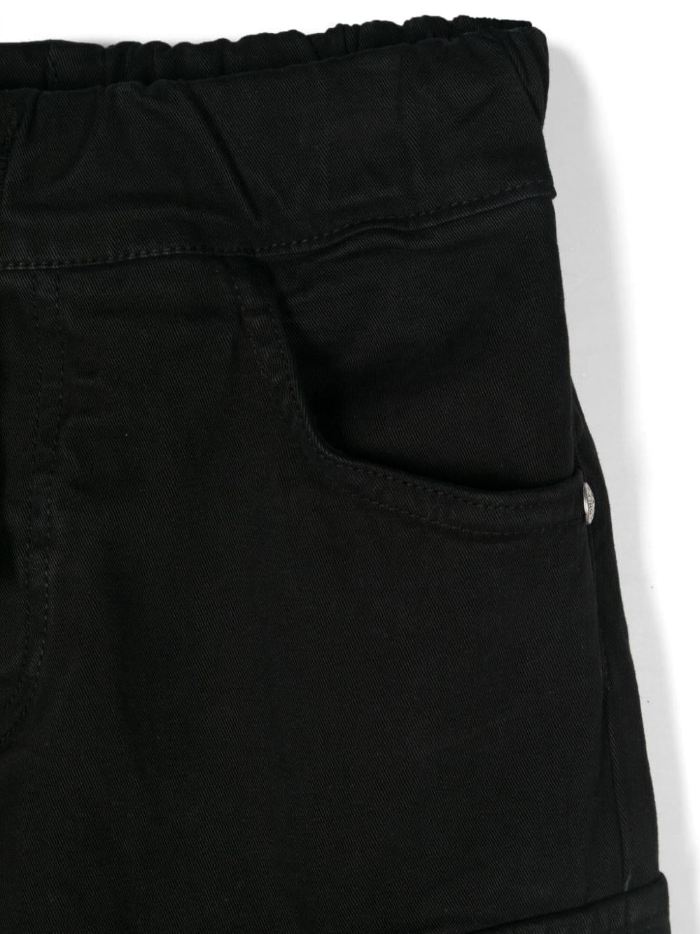 Cargo nero per bambino in twill ondulato John Richmond Junior RBA24160PA BLACK JOHN RICHMOND JUNIOR 