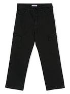 Pantaloni cargo neri per bambino con logo sul retro Paolo Pecora Kids PP3860 NERO PAOLO PECORA KIDS 