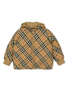 Bomber reversibile con cappuccio per bambino Burberry Kids beige con polsini elasticizzati 8092462 B9368 BURBERRY KIDS 