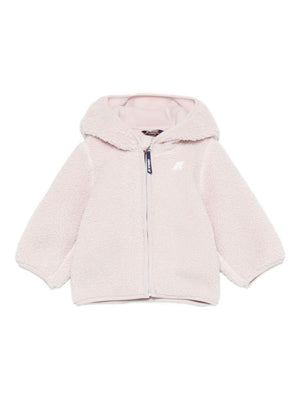 K Way Kids Pink Baby Faux Fur Coat with Teddy Hood