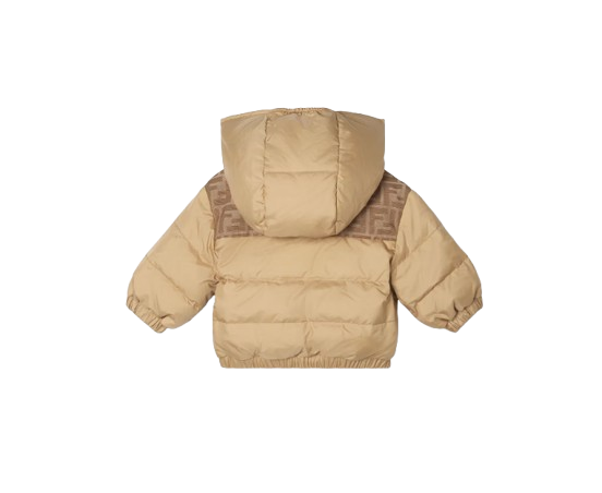 Giubbino per neonato Fendi Kids beige con dettaglio con logo FF BUA113 AS56 F0QU5 FENDI KIDS 