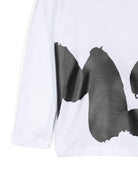 T-shirt bianca per bambina a maniche lunghe con stampa nera MSGM maxi F4MSUNTH266 001 MSGM KIDS 
