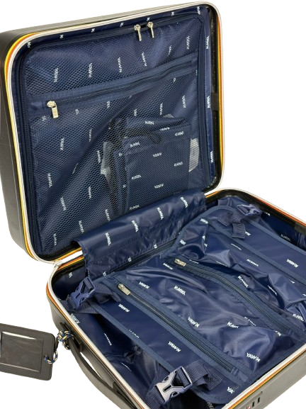Trolley Eudoxie Logo per bambini K-Way Kids nero con guscio in policabornato K81372W USY K-WAY KIDS 