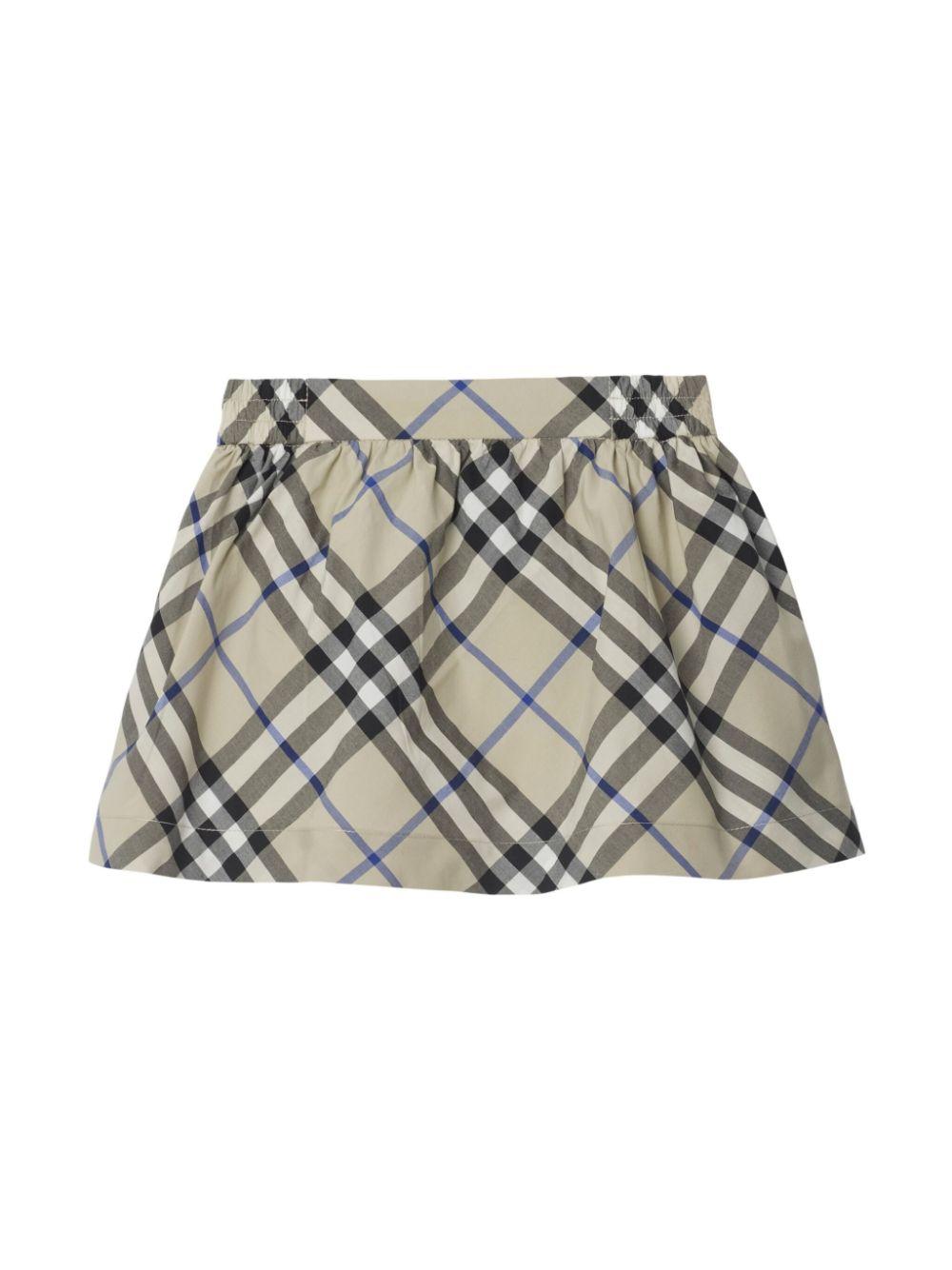 Gonna con stampa a quadri per neonata Burberry Kids beige con modello svasato 8096415 B9629 BURBERRY KIDS 