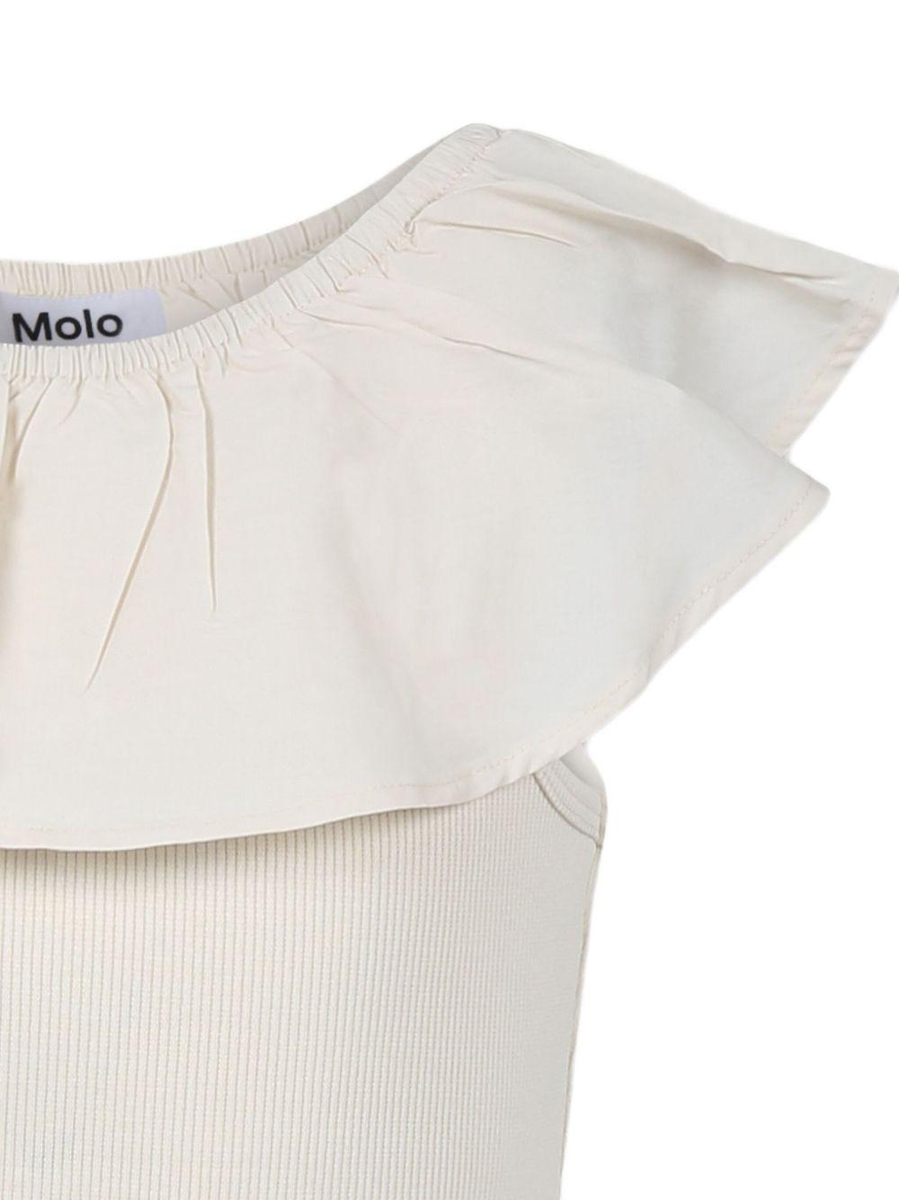 Abito per bambina Molo beige con ruches e design svasato 2S25E105 5410 MOLO 