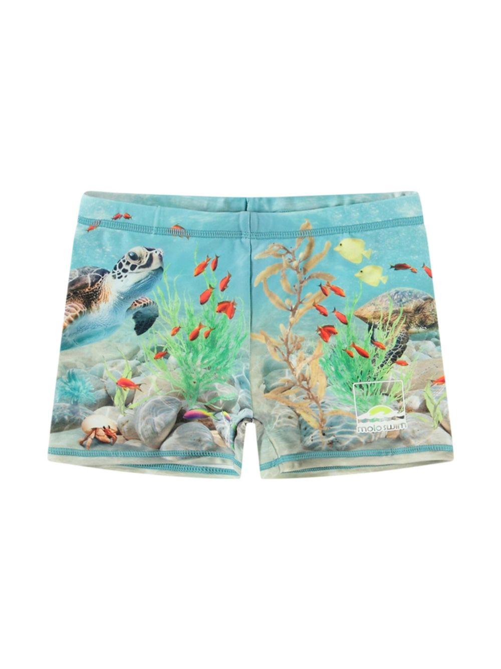 Costume da bagno per bambino Molo azzurro con stampa happy ocean 8S25P307 3808 MOLO 