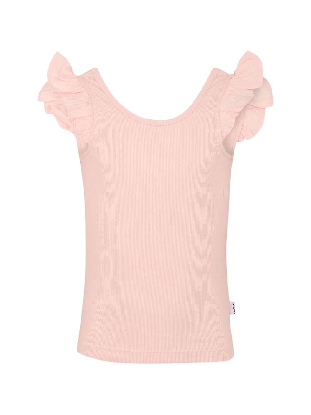 T-shirt per bambina Molo rosa a coste con rifinitura con ruches 2S25A106 5463 MOLO 
