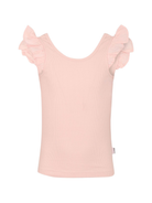 T-shirt per bambina Molo rosa a coste con rifinitura con ruches 2S25A106 5463 MOLO 