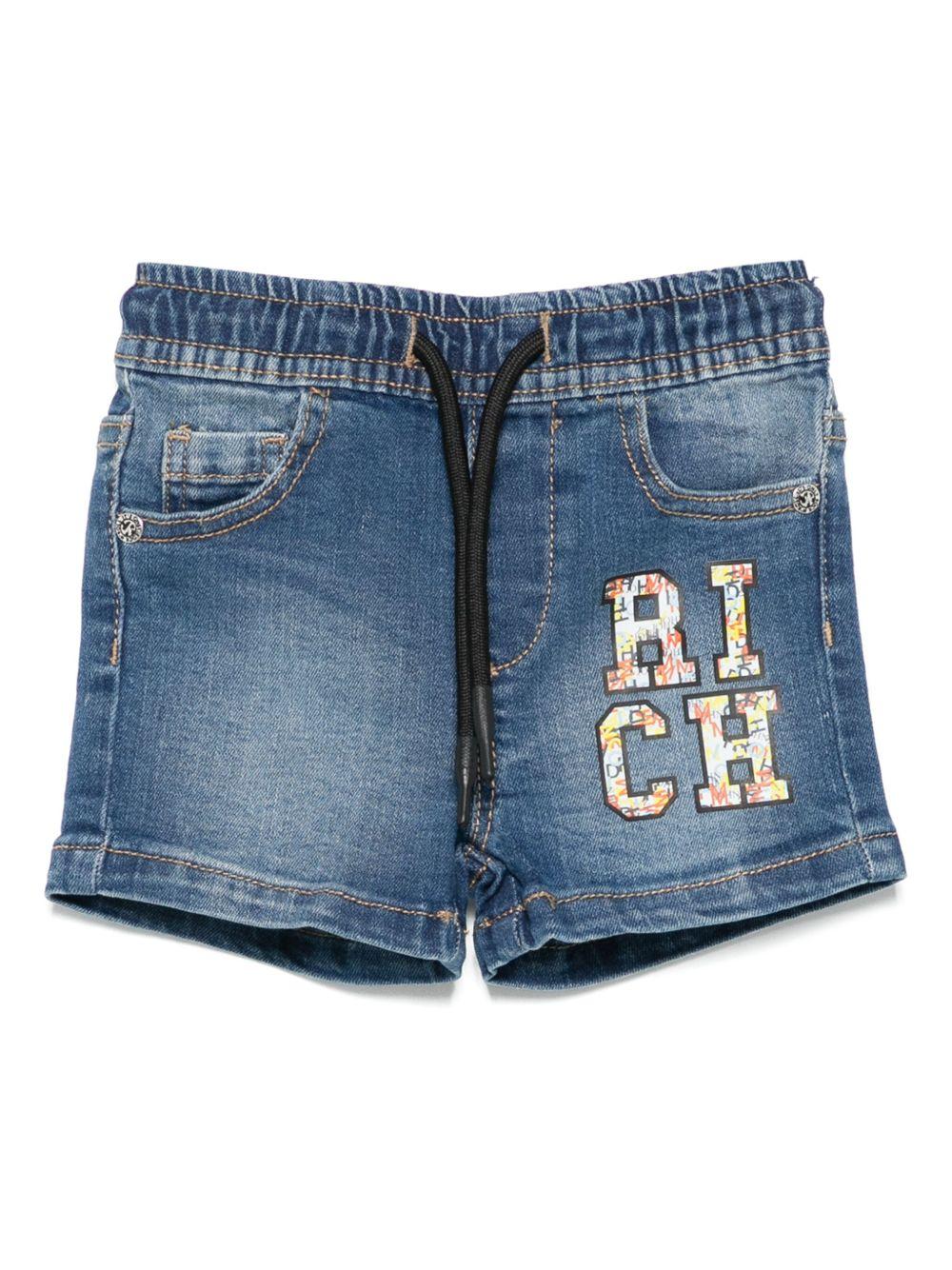 Bermuda per neonato John Richmond Junior in denim con logo RIP25048BE DENIM BLUE MEDIUM JOHN RICHMOND JUNIOR 