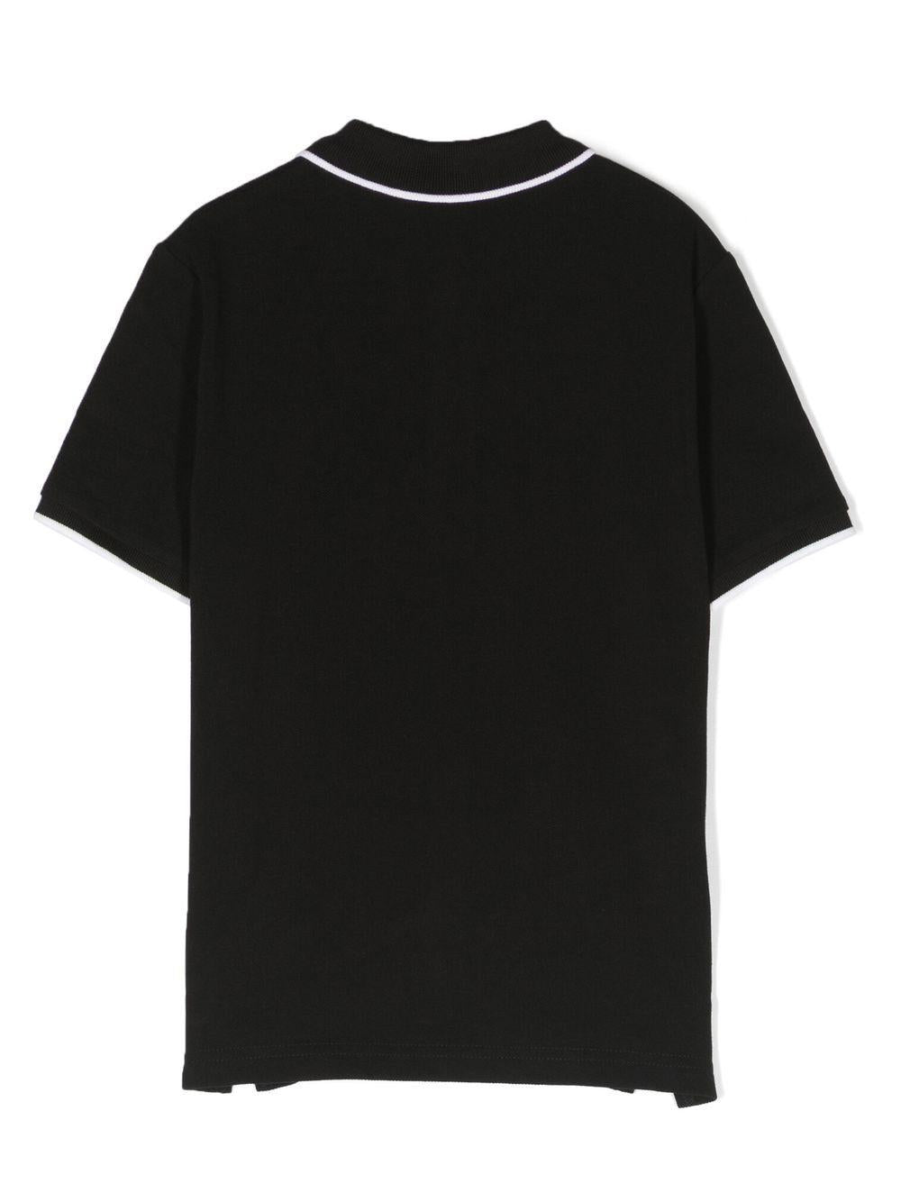 Polo per bambino boss Kids nera con stampa logo sul petto J25P26 09B BOSS KIDS 