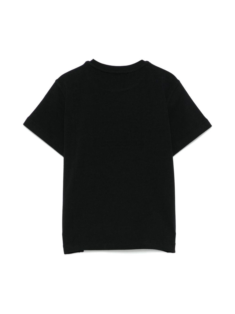 T-shirt per bambina Elisabetta Franchi La Mia Bambina nero con logo ricamato EFTS2280JE006 N000 ElISABETTA FRANCHI 