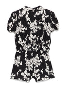Tuta corta per bambina Elisabetta Franchi La Mia Bambina nero a fiori EFTA1040VI035 D062 ElISABETTA FRANCHI 