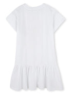 Abito con stampa Tiger per bambina Kenzo Kids bianco con orlo svasato K61025 10P KENZO KIDS 