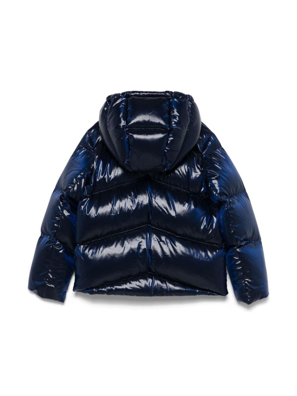 Piumino per bambina K Way Kids blu con design imbottito e cappuccio K81417W ARJ K-WAY KIDS 
