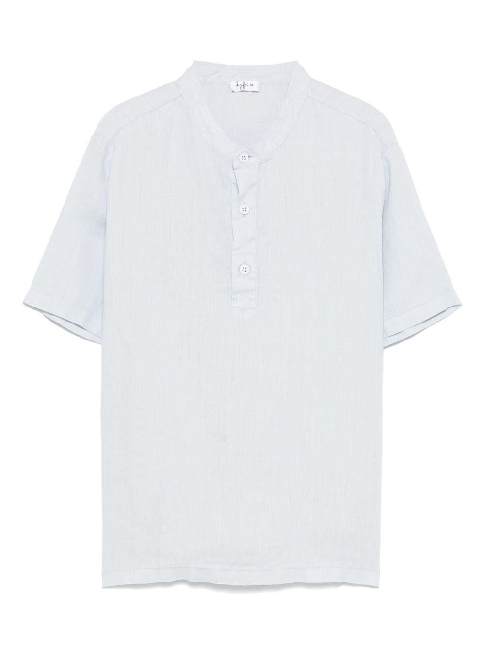 Camicia per bambino Il Gufo azzurro in lino P25PC076L6006 422 IL GUFO 