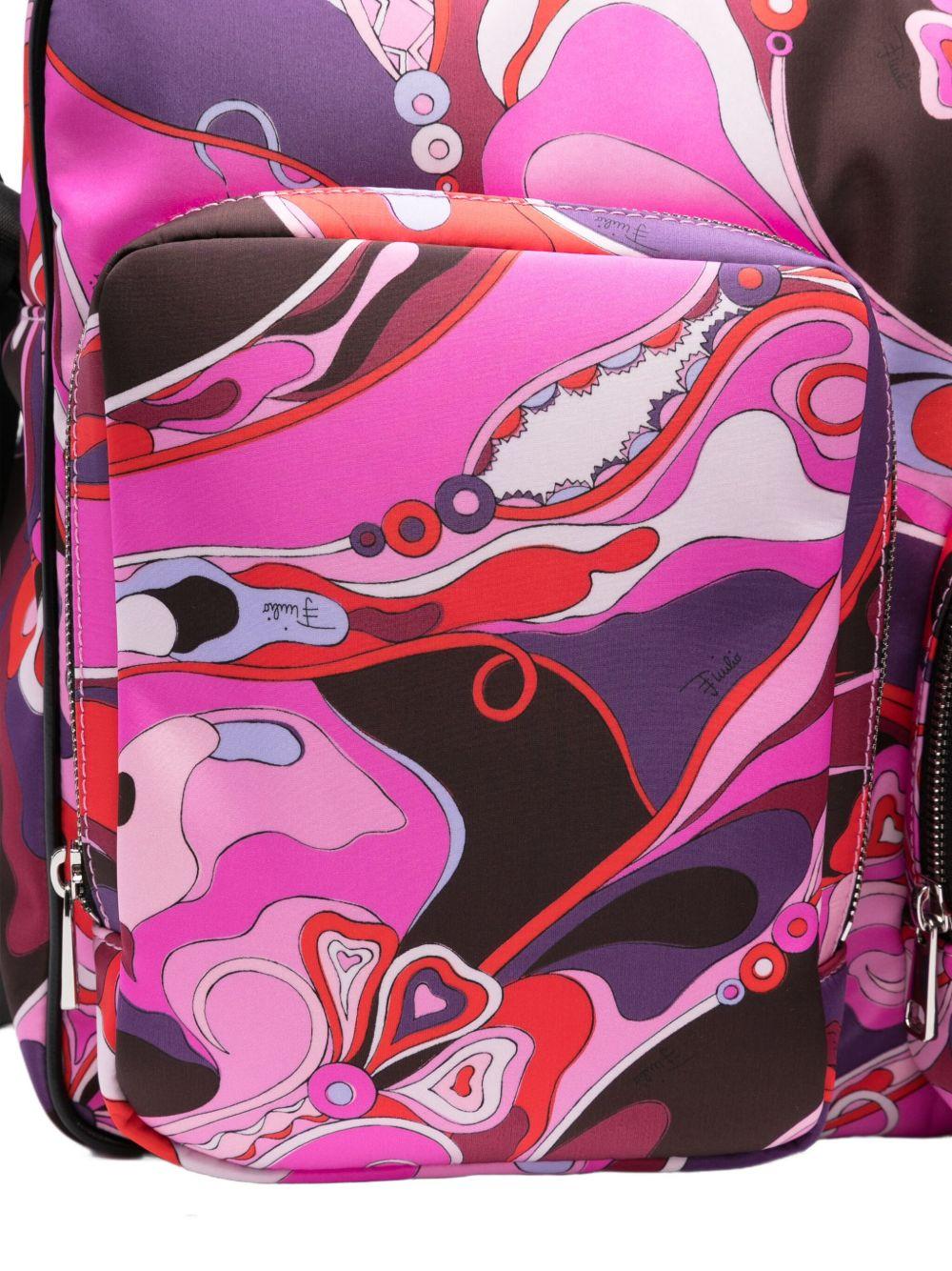 Borsa fasciatoio per neonata Emilio Pucci Junior fucsia con stampa a farfalla PX0028 N0373 513RO EMILIO PUCCI JUNIOR 