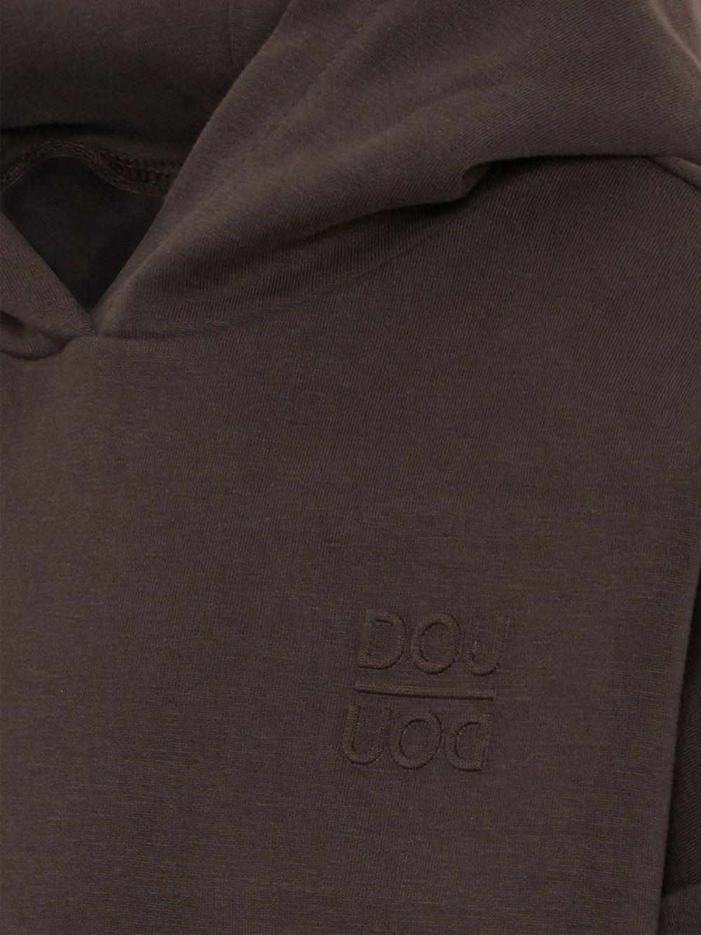 Felpa per bambino Douuod Kids marrone con dettaglio logo DX4P60 Z2858 321 DOUUOD 