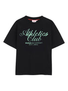 T-shirt per bambino Hugo Kids nera con logo sul davanti G01021 09B Hugo 