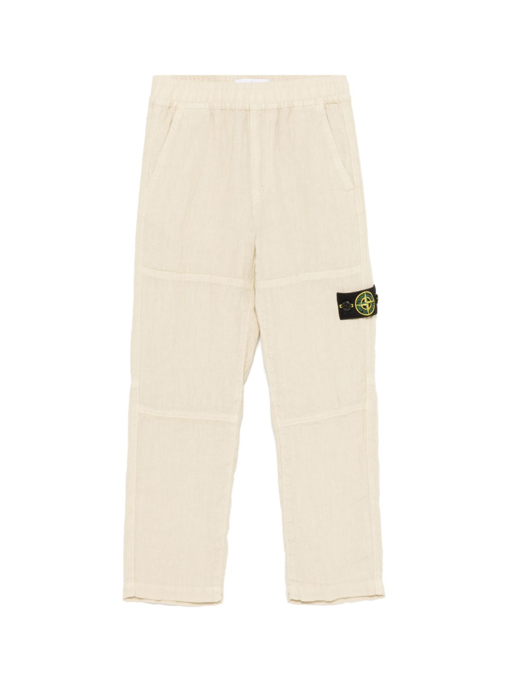 Pantaloni per bambino Stone Island Junior beige con applicazione Compass K1S163100002S0145 V0095 STONE ISLAND JUNIOR 