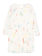 Abito per bambina Stella McCartney Kids bianco con stampa a stelle TV1C90 Z2089 186MC STELLA McCARTNEY KIDS 