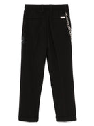 Pantaloni per bambino John Richmond Junior nero con applicazione logo RBP25227PA BLACK JOHN RICHMOND JUNIOR 