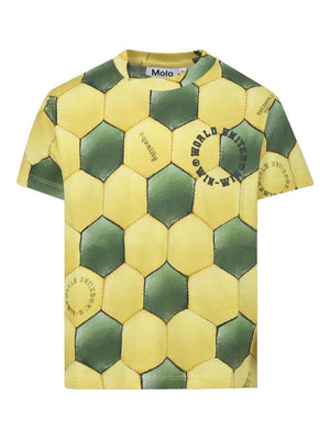T-shirt con motivo football per bambino Molo giallo con stampa geometrica